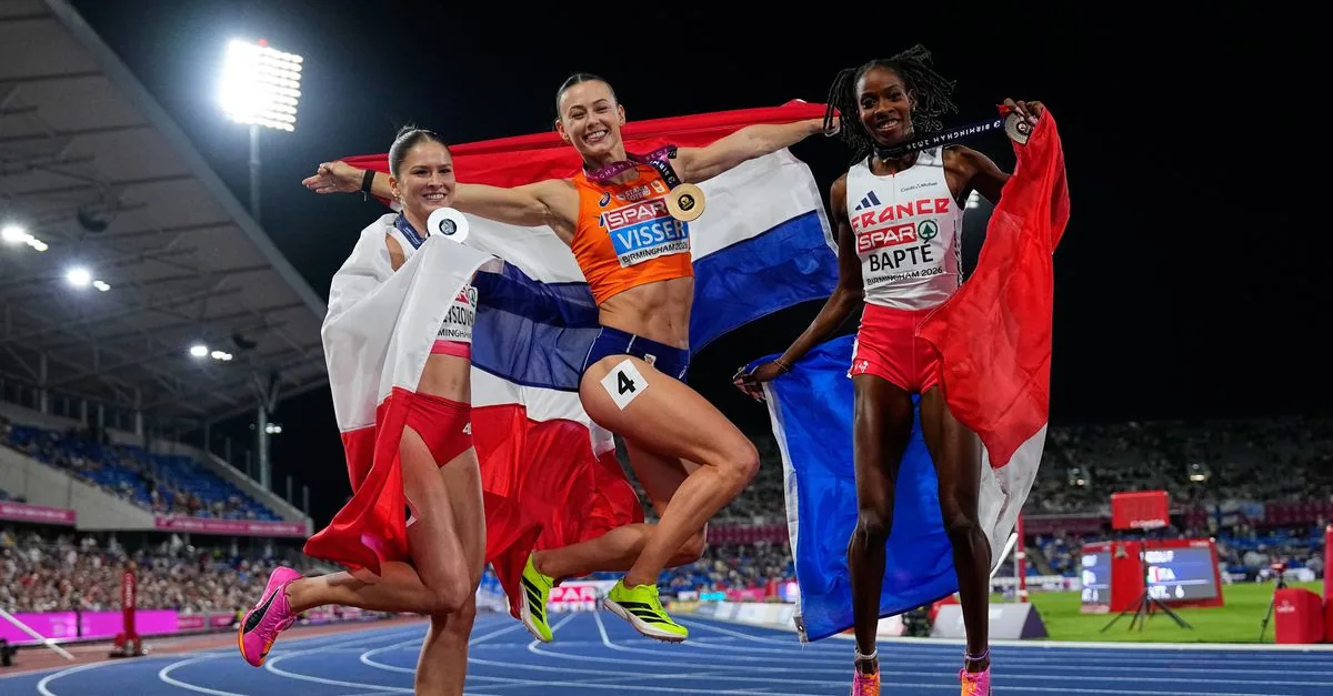 Birmingham: Nadine Visser wint goud op 100 meter horden na fotofinish