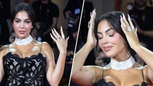 Cristiano Ronaldo's verloofde Georgina Rodriguez schittert op rode loper met peperdure verlovingsring