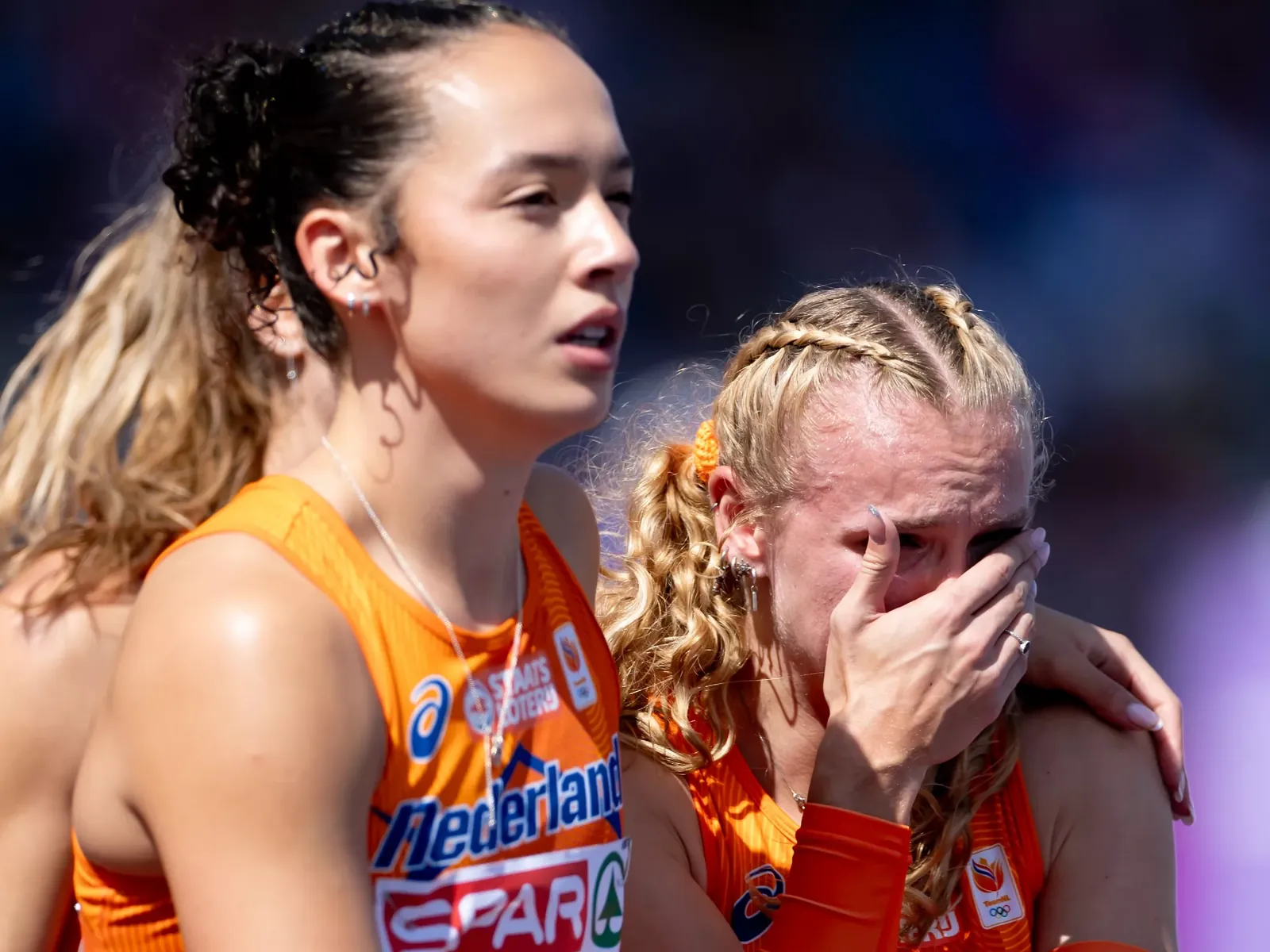 Teleurstelling bij de Nederlandse 4x100 metervrouwen